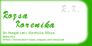 rozsa korenika business card
